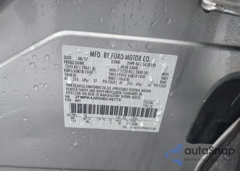 2017 Ford Edge Sel from USA, damaged, VIN 2FMPK4J85HBC49775